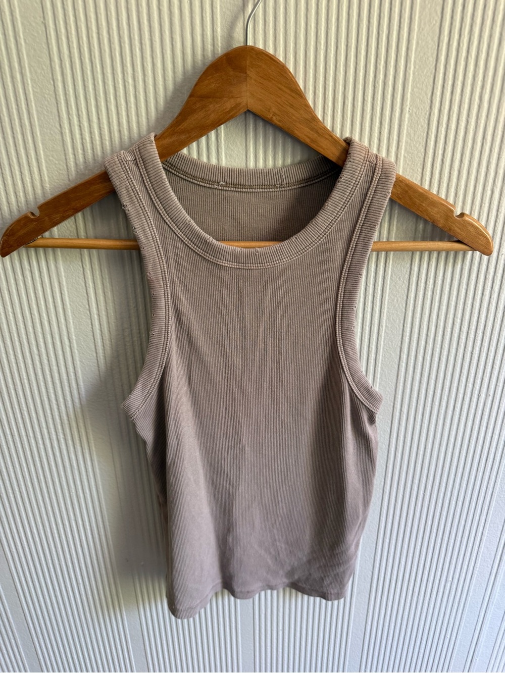 Women's Ribbed Tank Top in Taupe